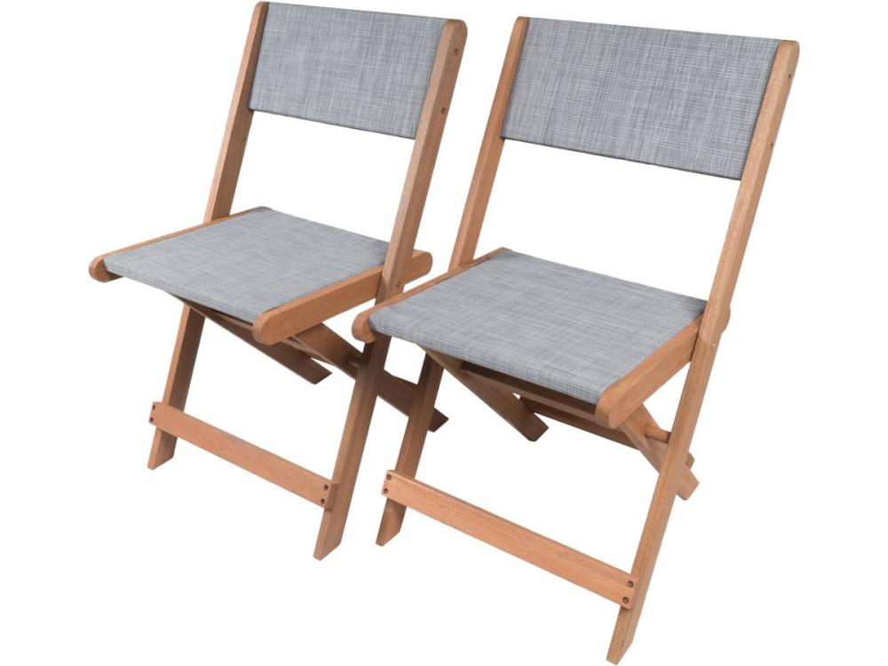 Exotic wooden Folding chairs "Seoul" - Maple - Grey -  2 sets