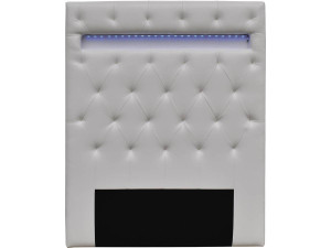 Headboard with LED Couleur Blanc Dimensions 90 x 190 cm
