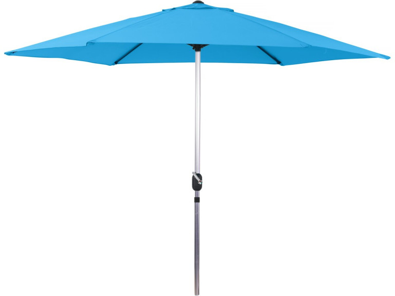 Straight Parasol garden  Alu "Sol" - Round - Ø 3m - Blue