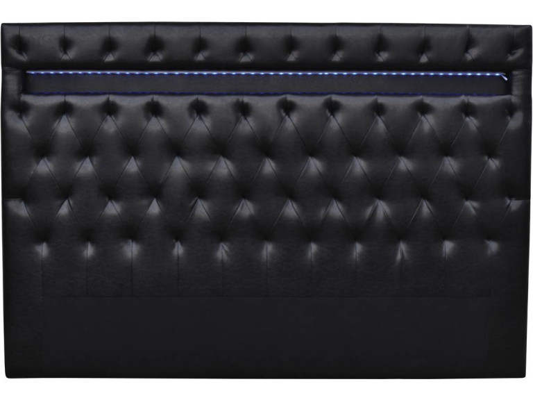 Headboard with LED  "Deco"  - 180 x 200 cm - Balck