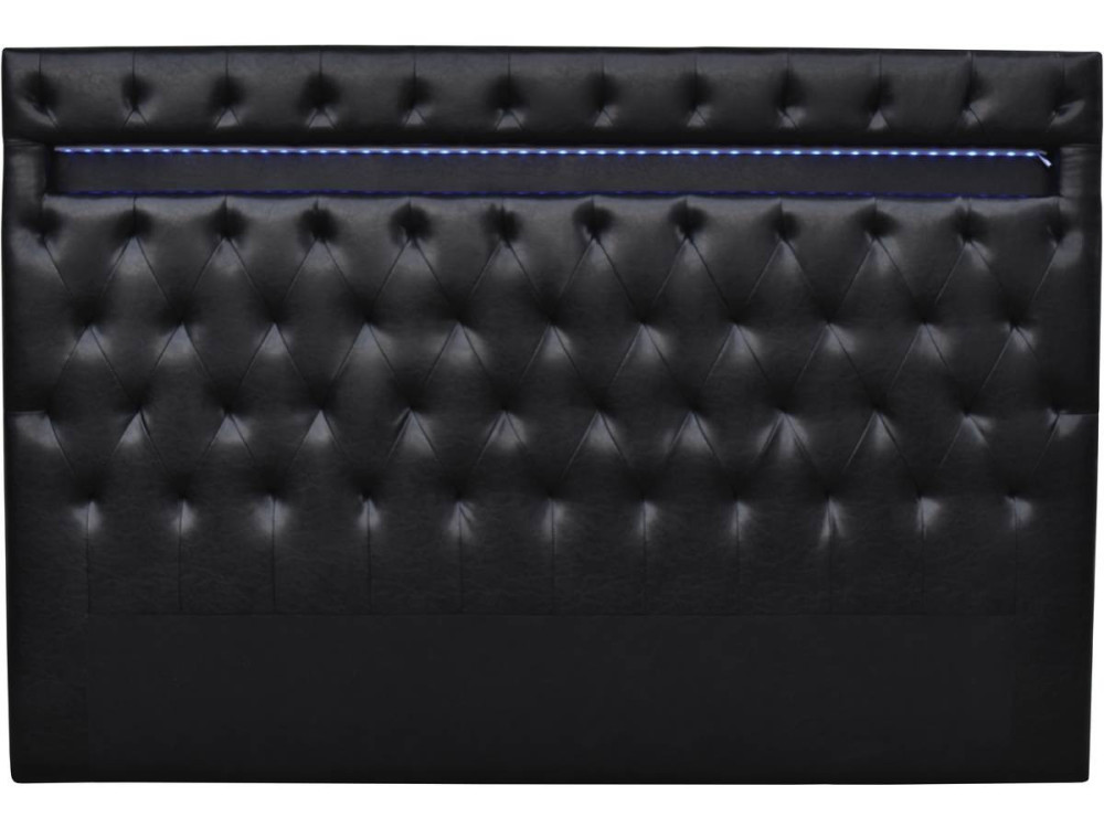 Headboard with LED  "Deco"  - 180 x 200 cm - Balck