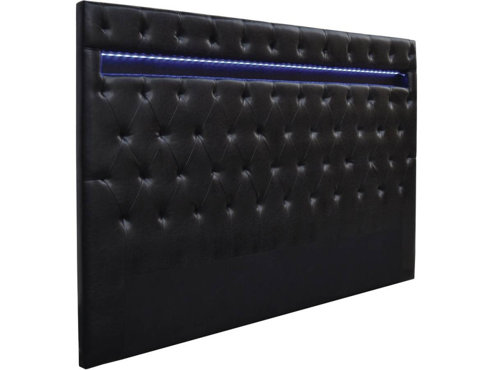 Headboard with LED  "Deco"  - 180 x 200 cm - Balck