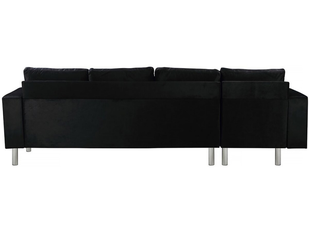 Angled Reversible Fabric Corner Sofa "Rio" - 5 Places Black