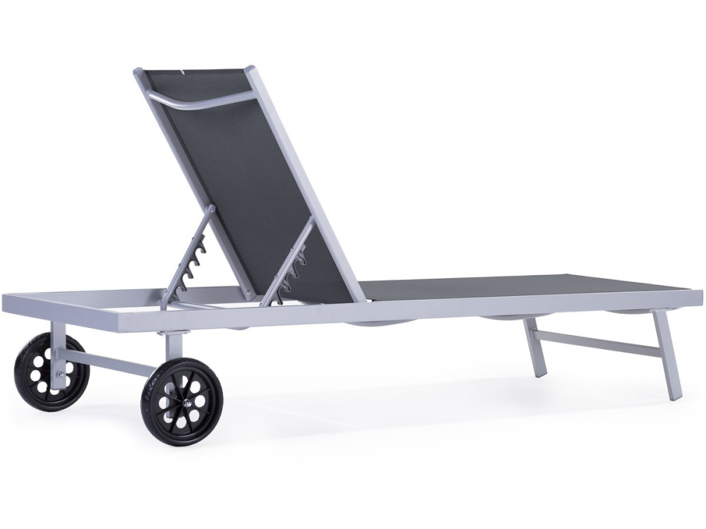 Aluminium and Textelene Sun lounger  "Bella" - Phoenix - Grey - 2 batches