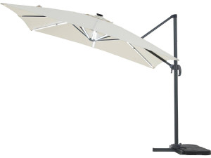 Alu garden parasol with LED lights "Sun 4 Luxury" - Rectangular - 3 x 4 m - Ecru colour