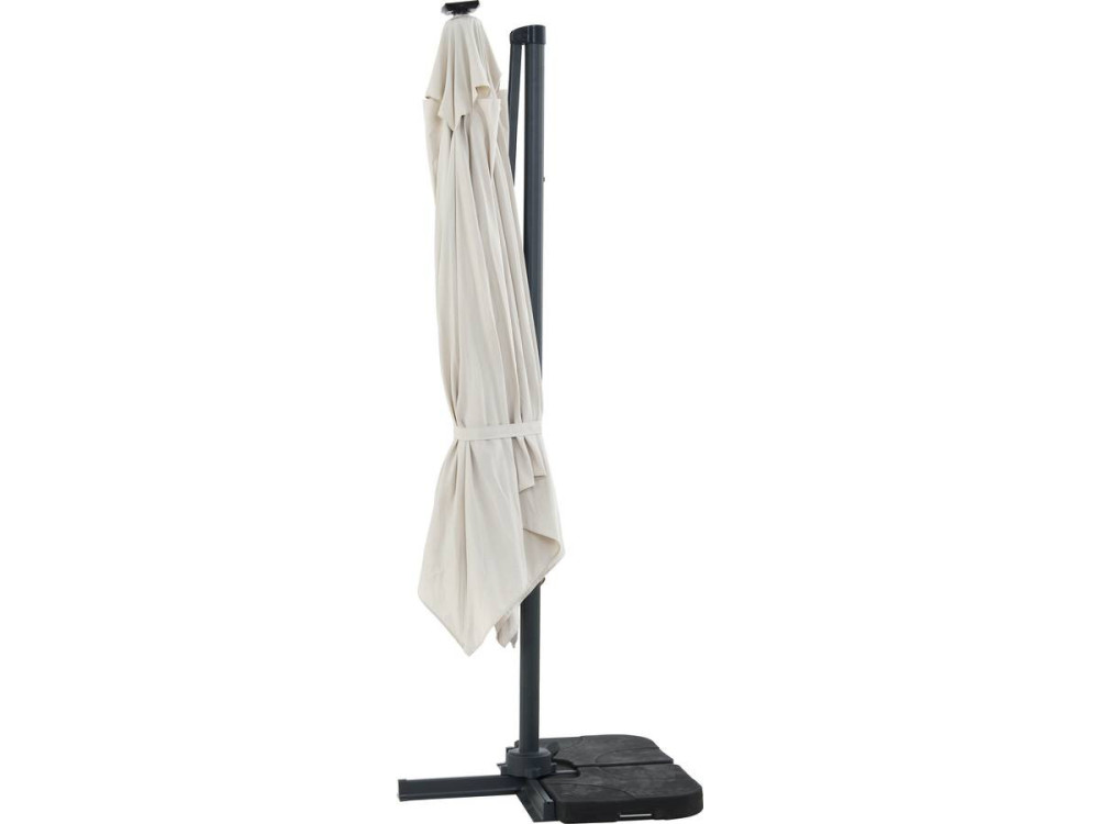 Alu garden parasol with LED lights "Sun 4 Luxury" - Rectangular - 3 x 4 m - Ecru colour