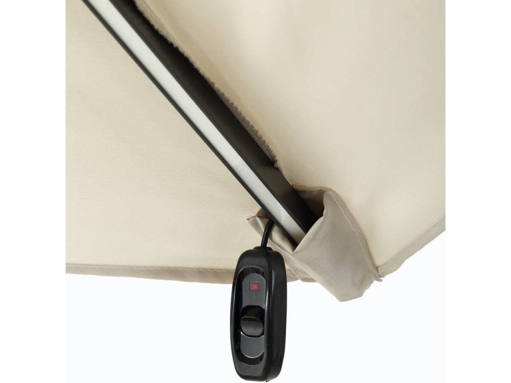 Alu garden parasol with LED lights "Sun 4 Luxury" - Rectangular - 3 x 4 m - Ecru colour