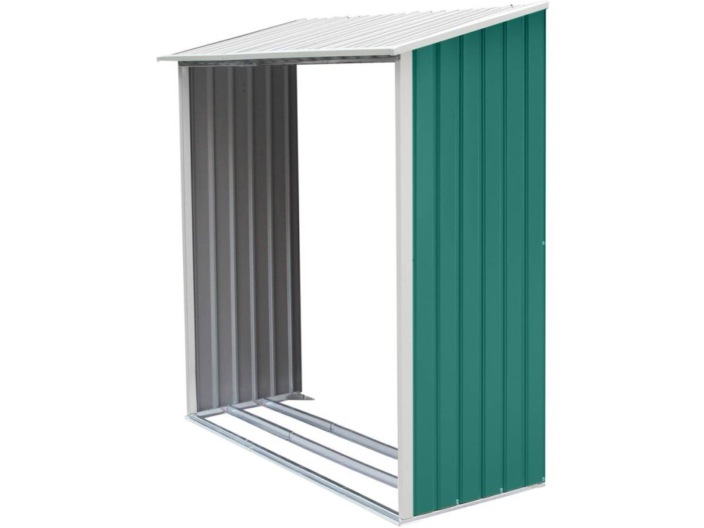 "Rosas" metal garden shed 4.07m² with log shelter