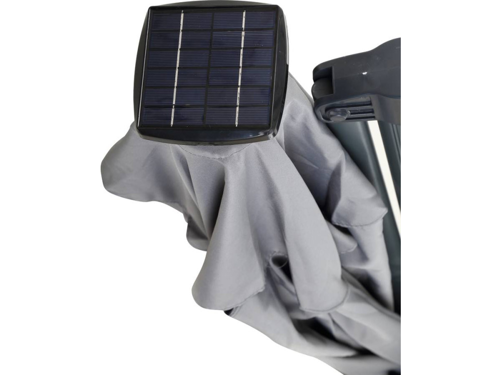 Alu garden parasol with LED lights "Sun 4 Luxury" - Rectangular - 3 x 4 m - Grey