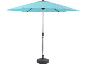Straight Alu garden parasol "Sol" - Round - Ø 3m - Blue - With weighted base