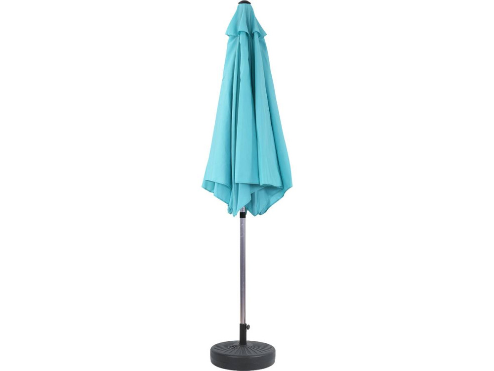 Straight Alu garden parasol "Sol" - Round - Ø 3m - Blue - With weighted base