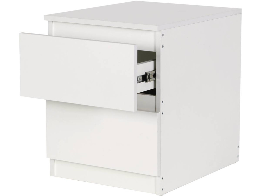 Tammy bedside table with 2 drawers - White