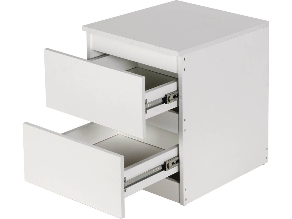 Tammy bedside table with 2 drawers - White