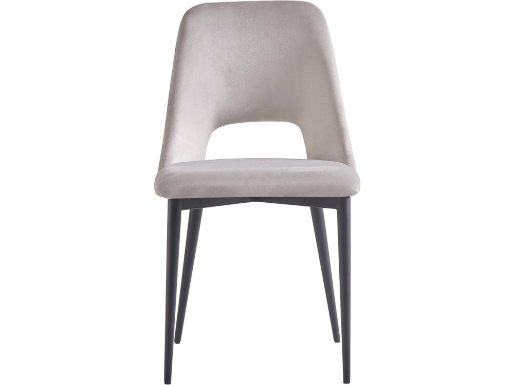 Set of 2 "Fedora" velvet chairs - Light gray