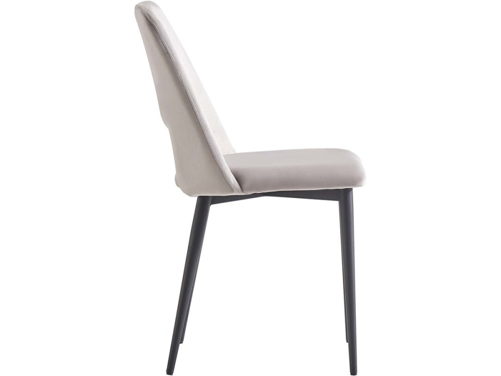 Set of 2 "Fedora" velvet chairs - Light gray