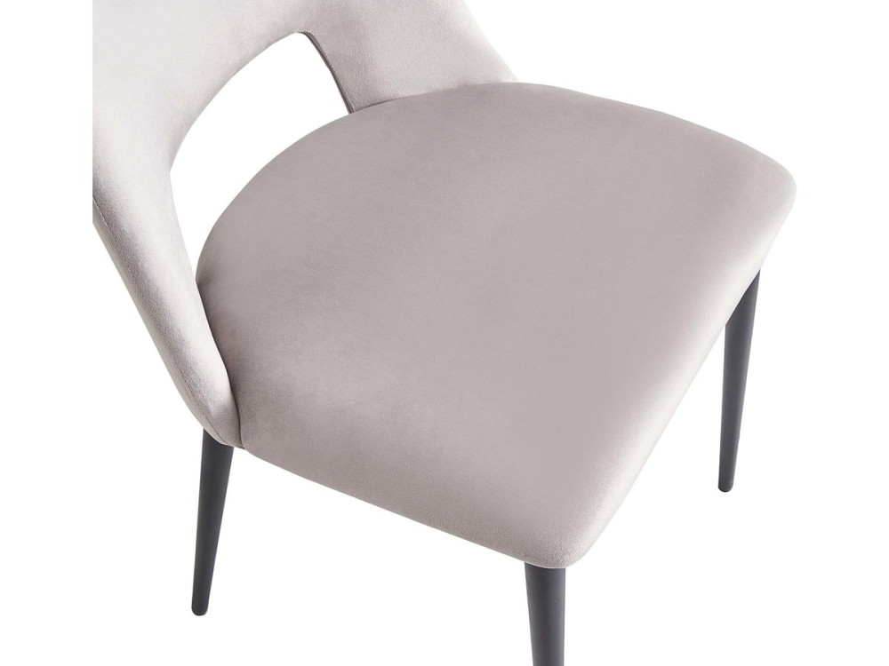 Set of 2 "Fedora" velvet chairs - Light gray
