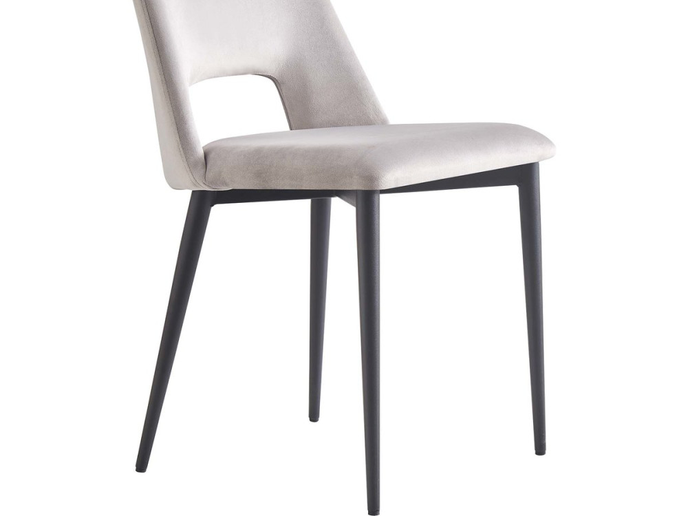 Set of 2 "Fedora" velvet chairs - Light gray