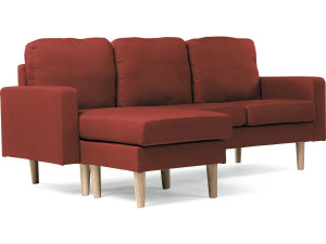 Reversible corner sofa "Gabby"  in fabric - 3-seater sofa - Red