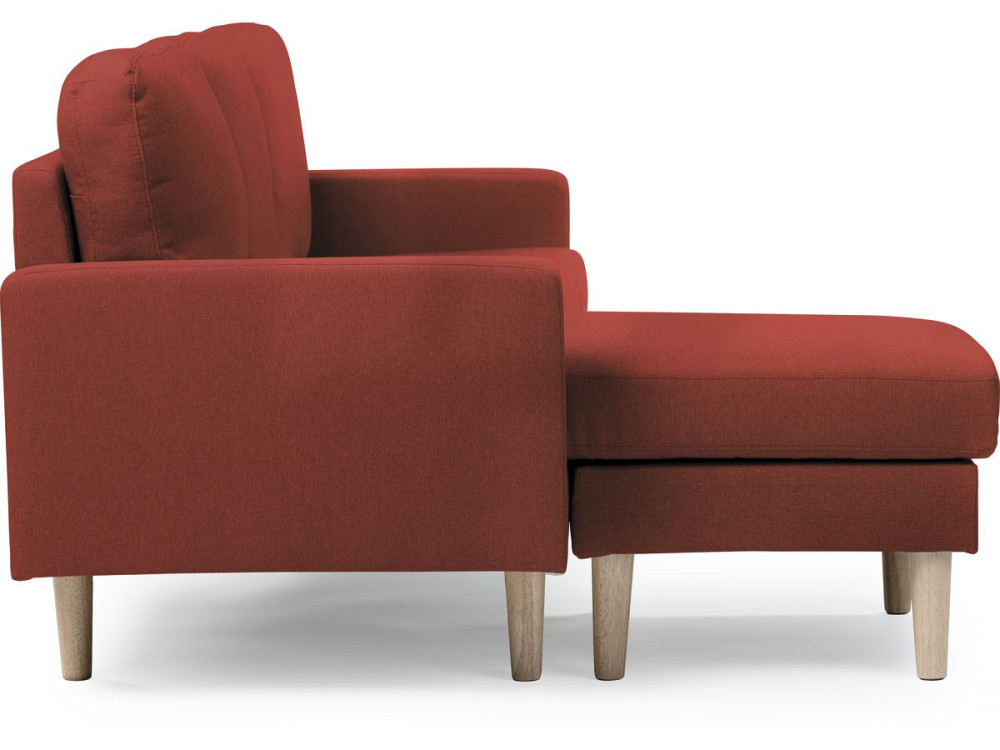 Reversible corner sofa "Gabby"  in fabric - 3-seater sofa - Red