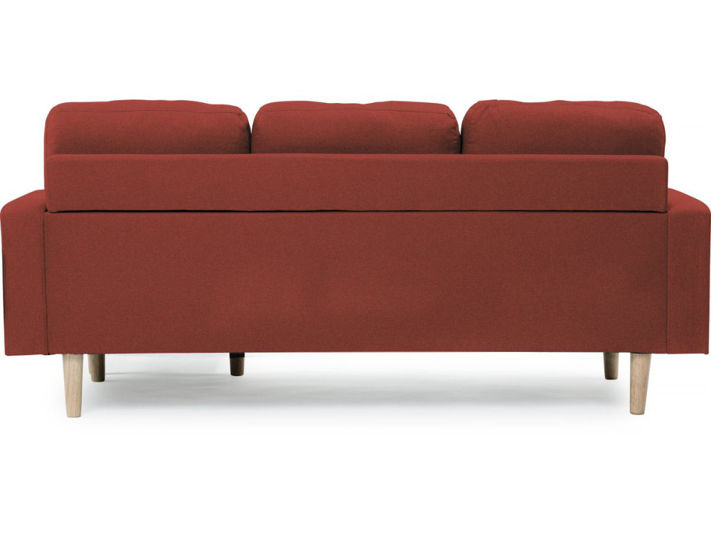 Reversible corner sofa "Gabby"  in fabric - 3-seater sofa - Red