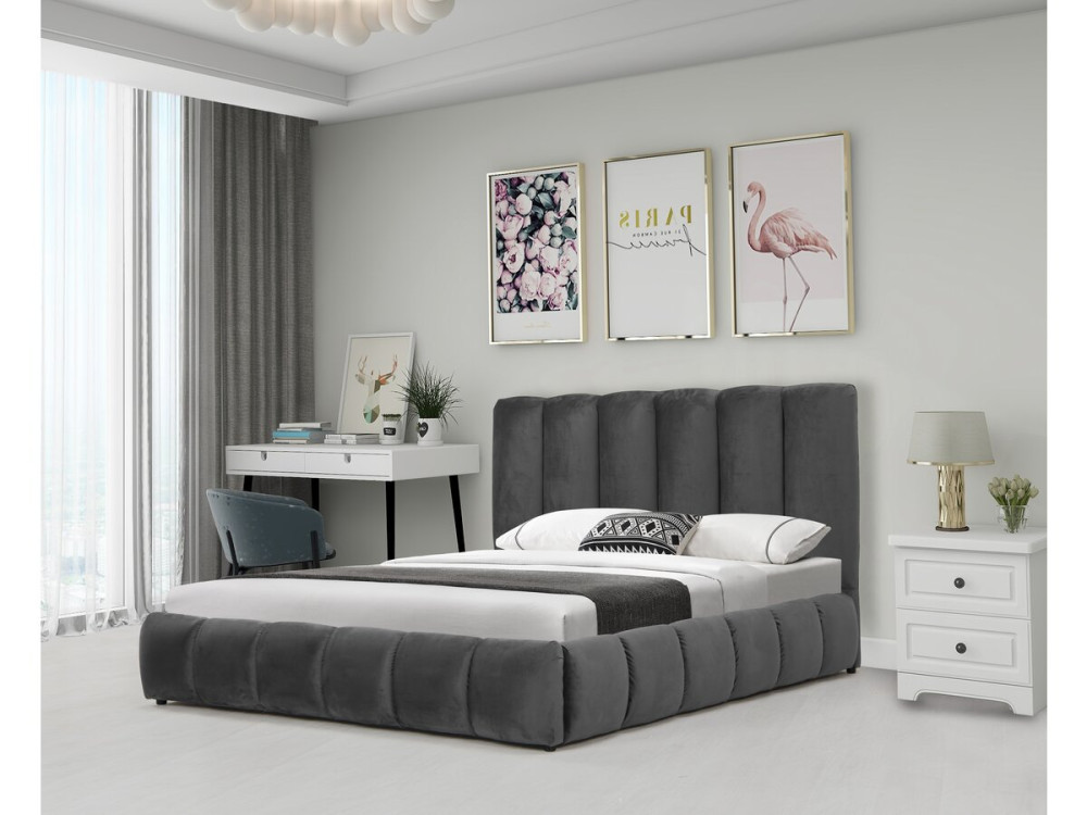 Annie bed with storage 140 x 190 cm - Grey