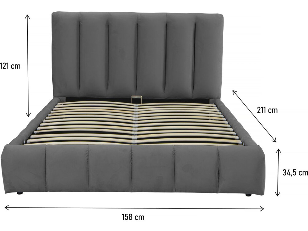 Annie bed with storage 140 x 190 cm - Grey