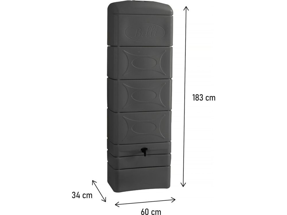 300L wall-mounted water collector with "Malang" niche connection kit - Grey