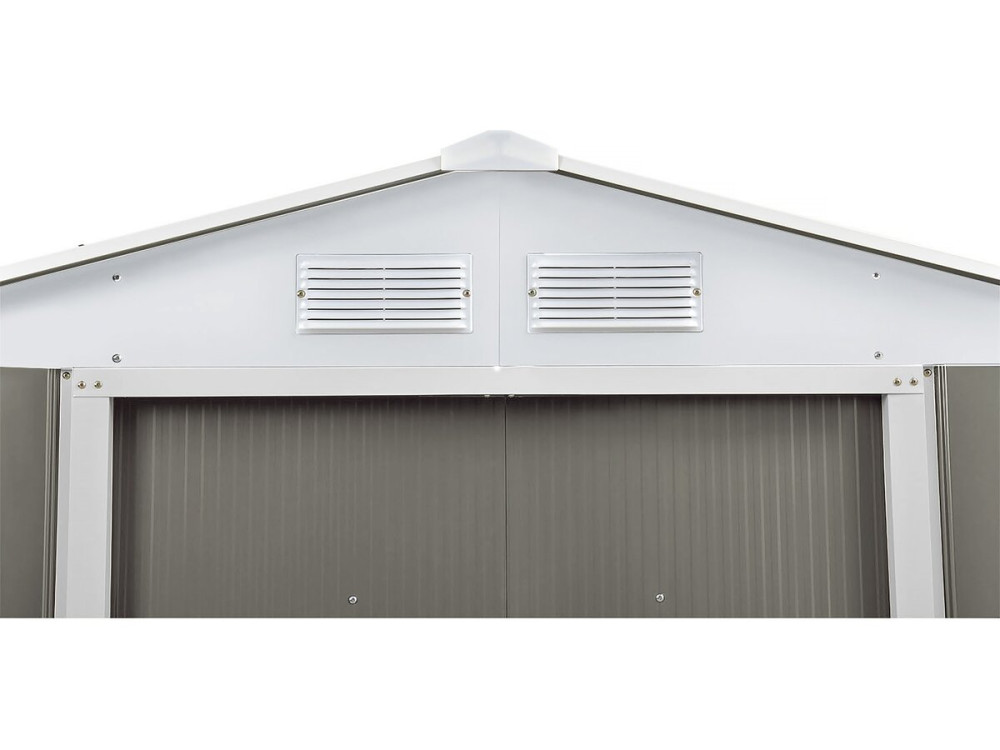 Dallas metal garden shed - 8.84m² with gutter and water collector