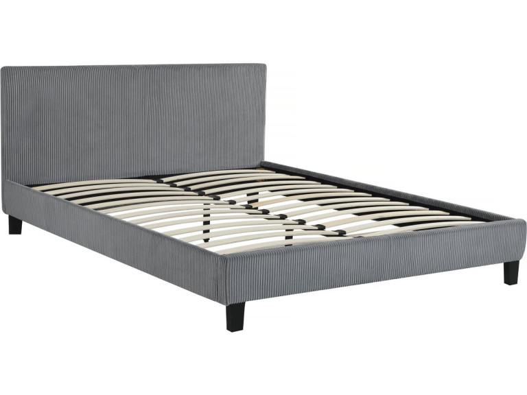 Ambre Corduroy Bed - 160 x 200 - Grey