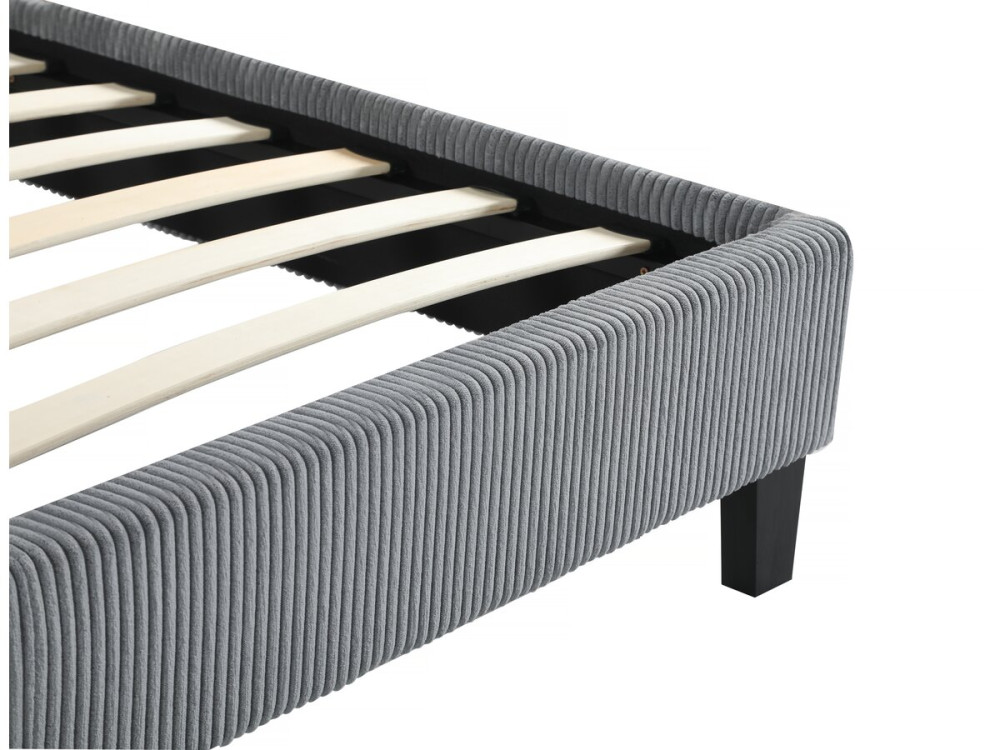 Ambre Corduroy Bed - 160 x 200 - Grey