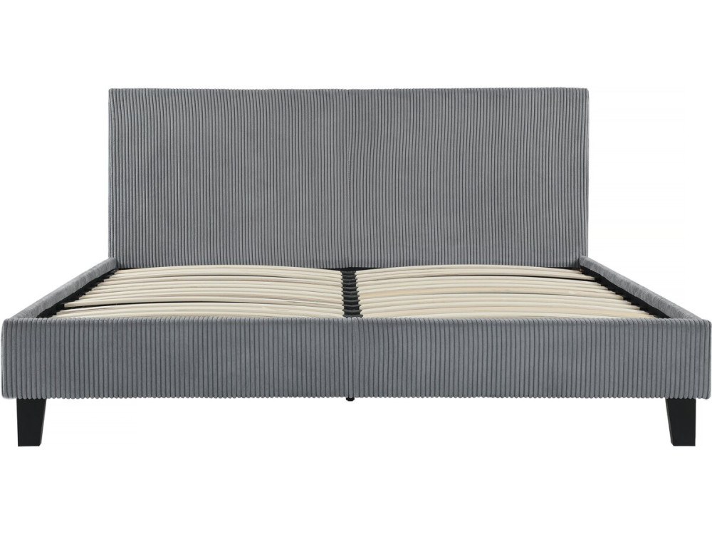 Ambre Corduroy Bed - 160 x 200 - Grey