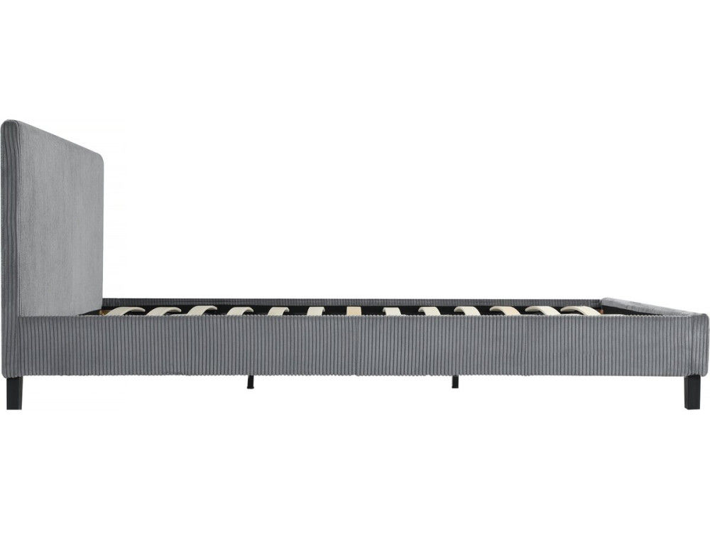 Ambre Corduroy Bed - 160 x 200 - Grey