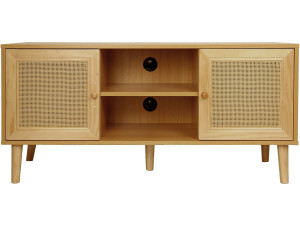 Scandinavian TV cabinet in wickerwork "Iguana" - 120 x 30 x 56.5 cm - Brown