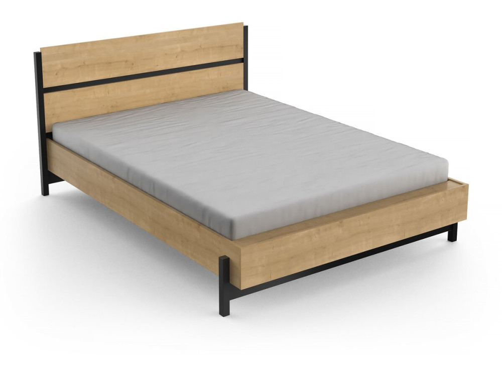 "Craft" Pull-Out Double Bed - Wood - 140 x 190/200 cm - Brown