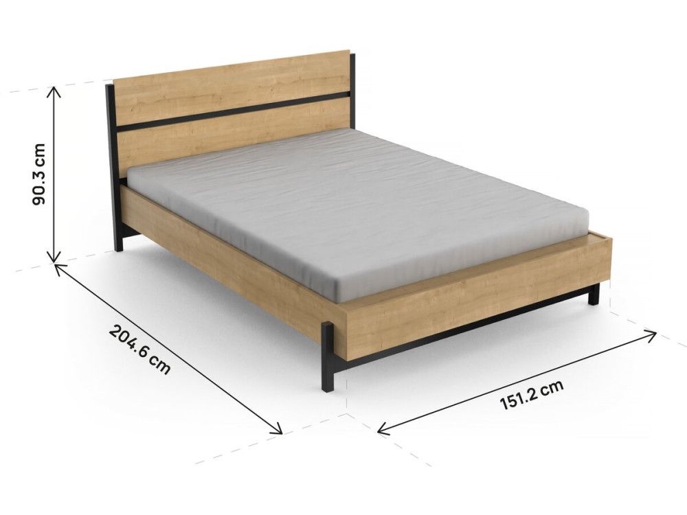 "Craft" Pull-Out Double Bed - Wood - 140 x 190/200 cm - Brown