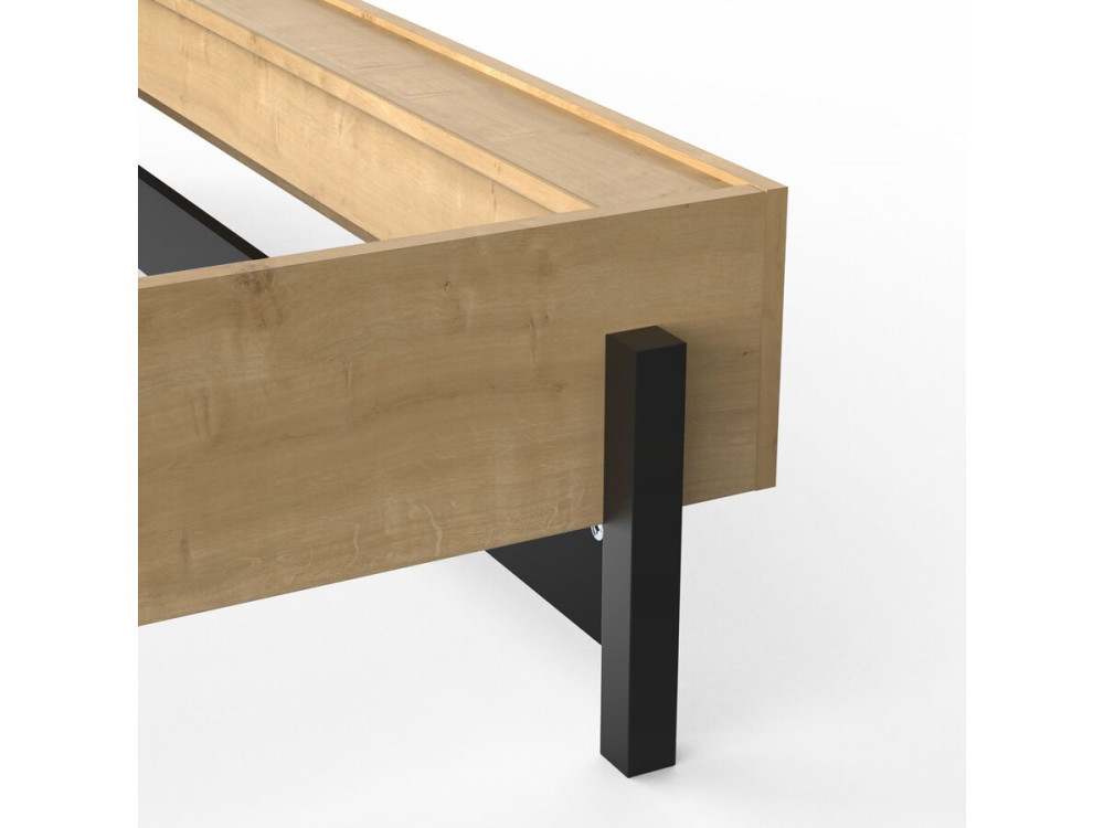 "Craft" Pull-Out Double Bed - Wood - 140 x 190/200 cm - Brown