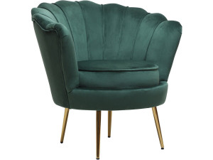 Velvet armchair "Floria" - 75 x 68 x 77.5cm - Green