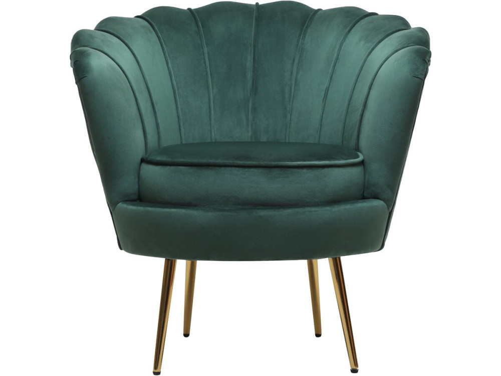 Velvet armchair "Floria" - 75 x 68 x 77.5cm - Green