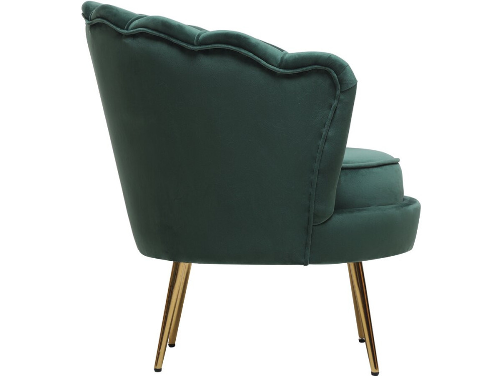 Velvet armchair "Floria" - 75 x 68 x 77.5cm - Green