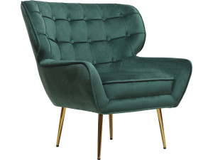 Velvet armchair "Austin" - 79 x 71 x 79.5 cm - Green