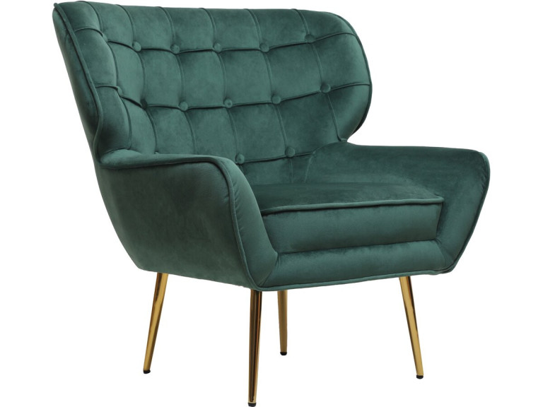 Velvet armchair "Austin" - 79 x 71 x 79.5 cm - Green