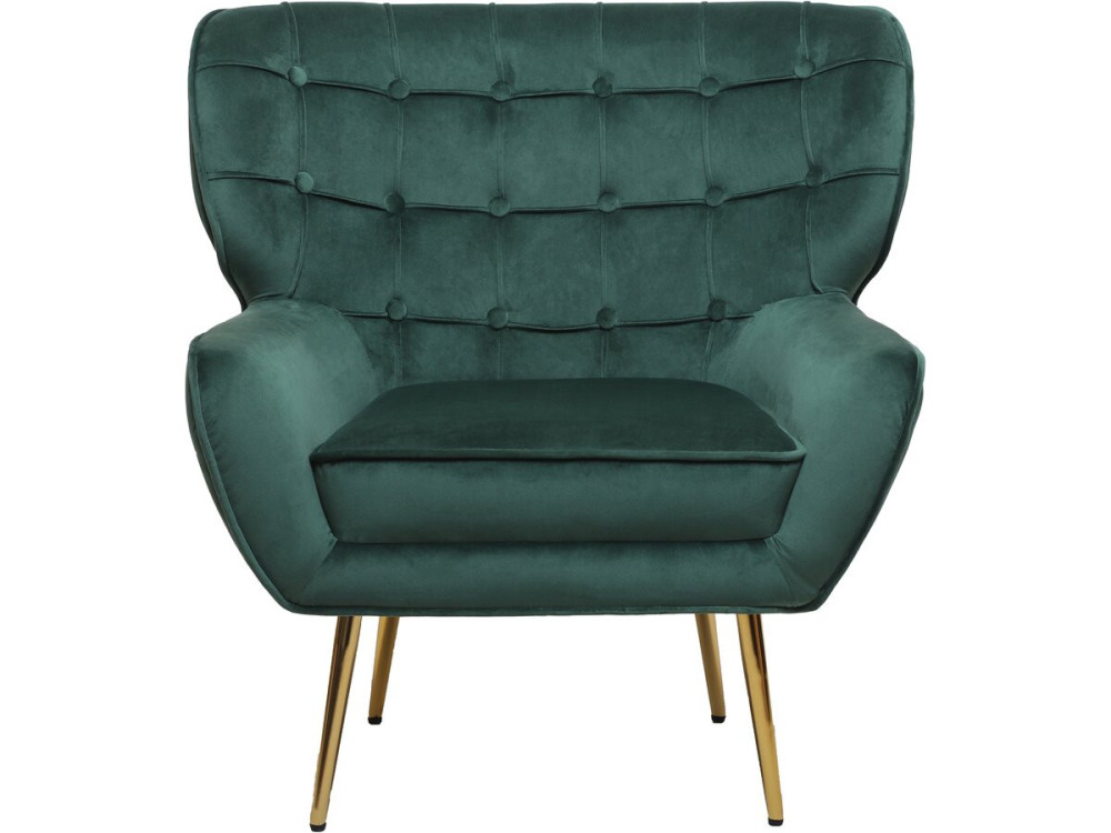 Velvet armchair "Austin" - 79 x 71 x 79.5 cm - Green