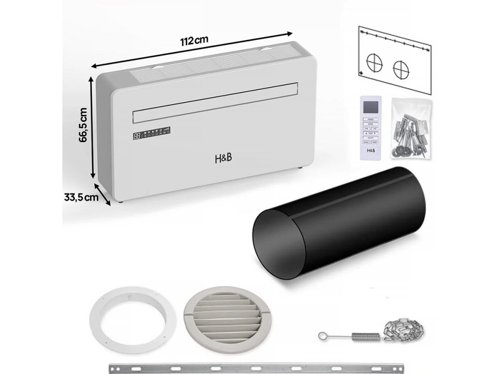 Climatiseur monobloc wifi réversible - 3000W - Blanc