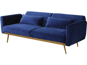 Donia Velvet Clic Clac Sofa - 203 x 81 x 83 cm - 3 seater - Dark blue