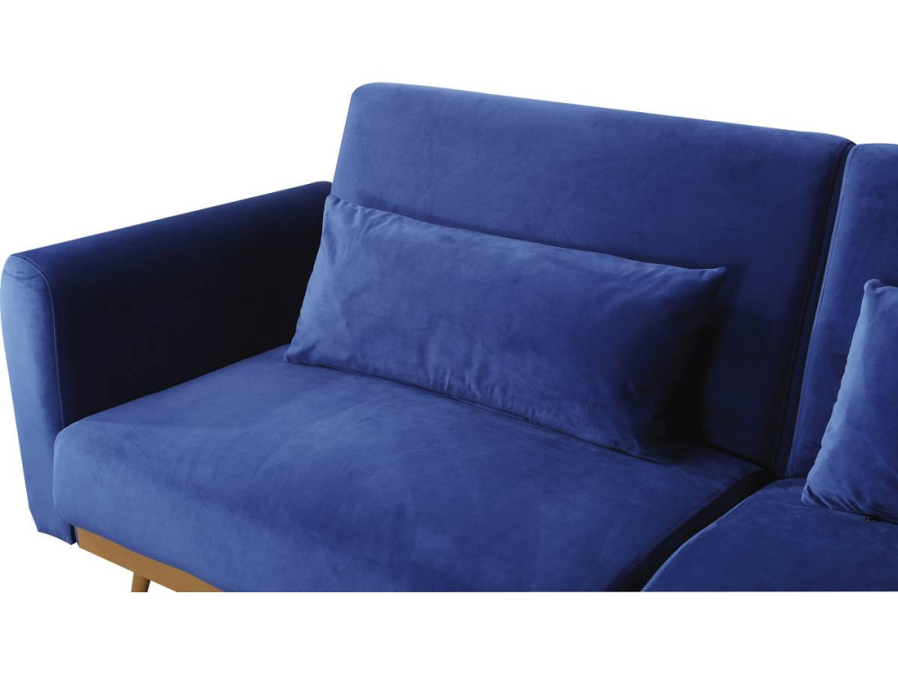 Donia Velvet Clic Clac Sofa - 203 x 81 x 83 cm - 3 seater - Dark blue