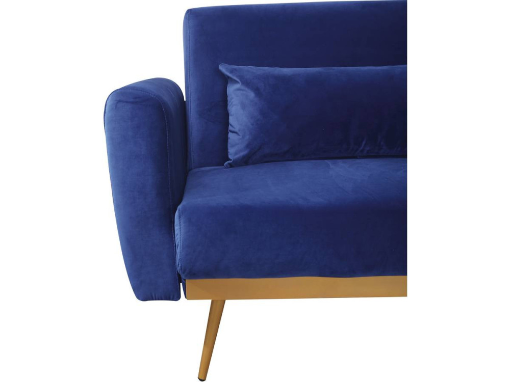 Donia Velvet Clic Clac Sofa - 203 x 81 x 83 cm - 3 seater - Dark blue