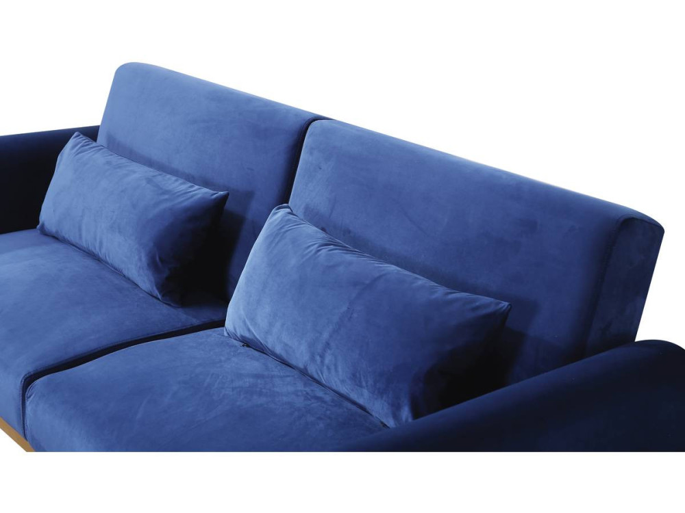 Donia Velvet Clic Clac Sofa - 203 x 81 x 83 cm - 3 seater - Dark blue