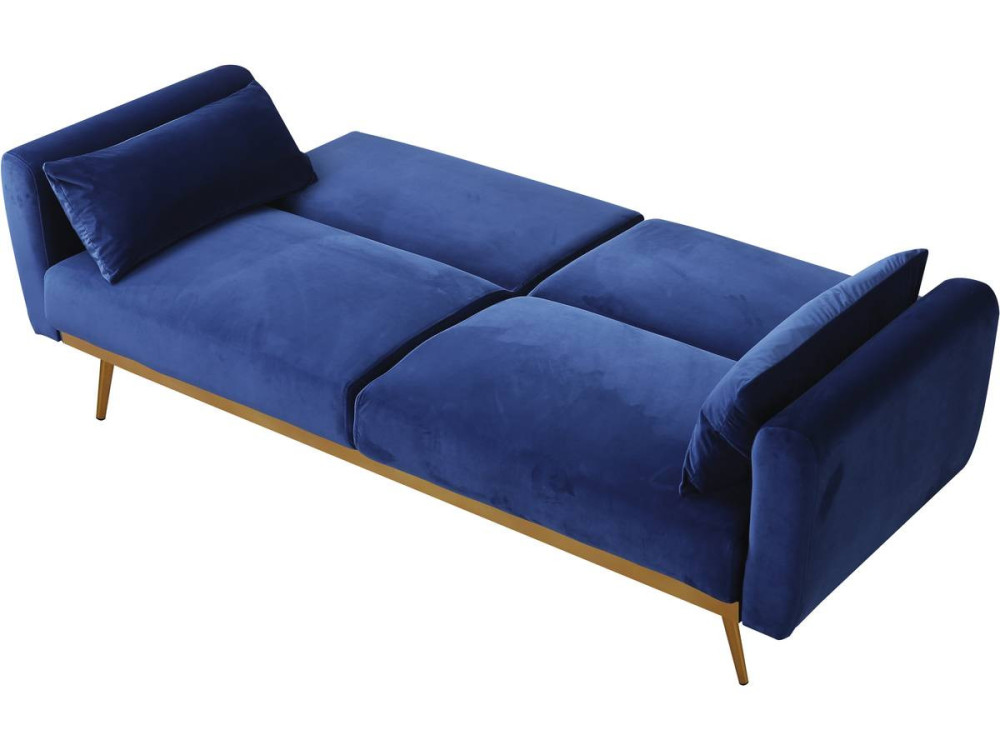 Donia Velvet Clic Clac Sofa - 203 x 81 x 83 cm - 3 seater - Dark blue