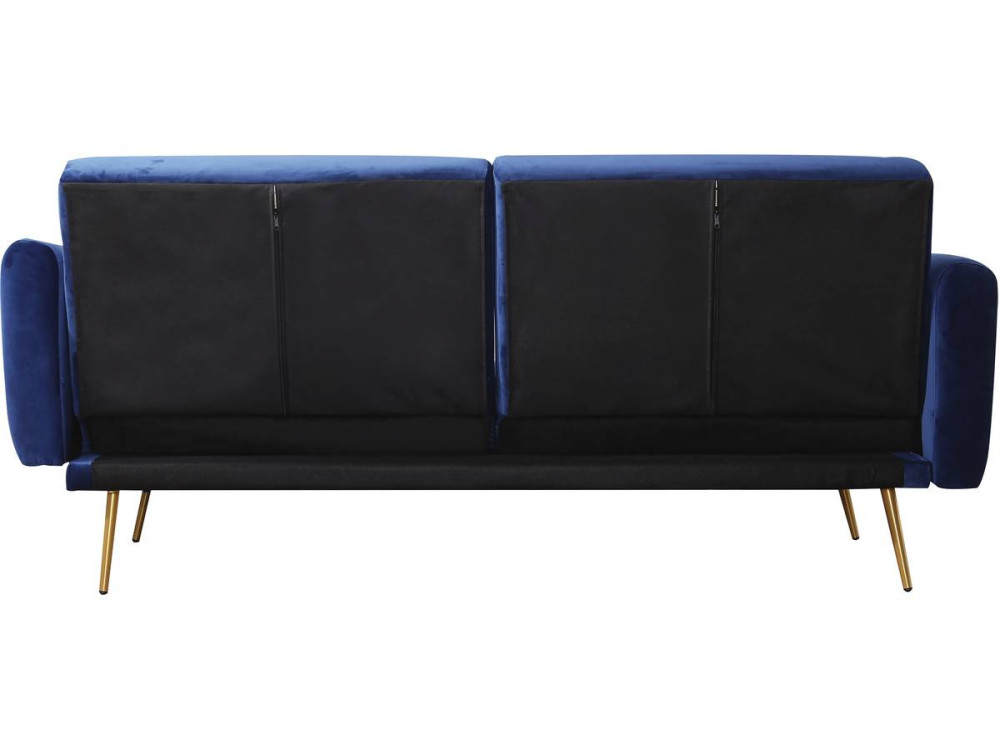 Donia Velvet Clic Clac Sofa - 203 x 81 x 83 cm - 3 seater - Dark blue