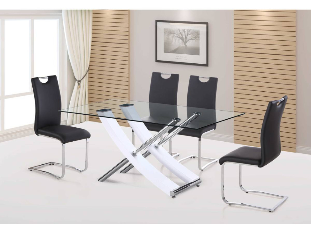 "Diva" dining table - 160 x 90 x 76 cm - Lacquered white